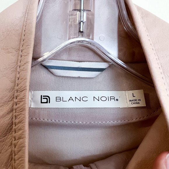 Blanc Noir Light Pink Leather Mesh Bohemian Lace Up Back Full Zip Moto Jacket L - Picture 8 of 14